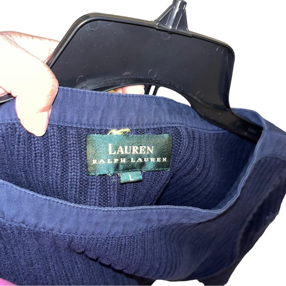 Polo Ralph Lauren Vintage Navy Nautical Sweater Anchor Pocket Boat Neck Sweater - Picture 5 of 5